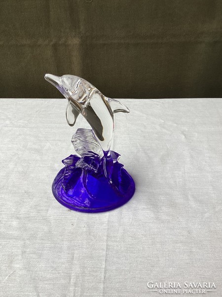 Dolphin glass sculpture.