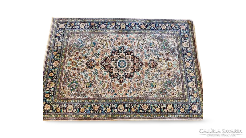 Qum selyemszőnyeg Tabriz mintavilág 183x124 cm