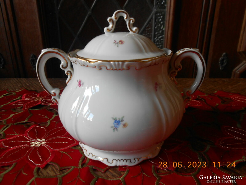 Zsolnay small flower patterned sugar bowl for tea set