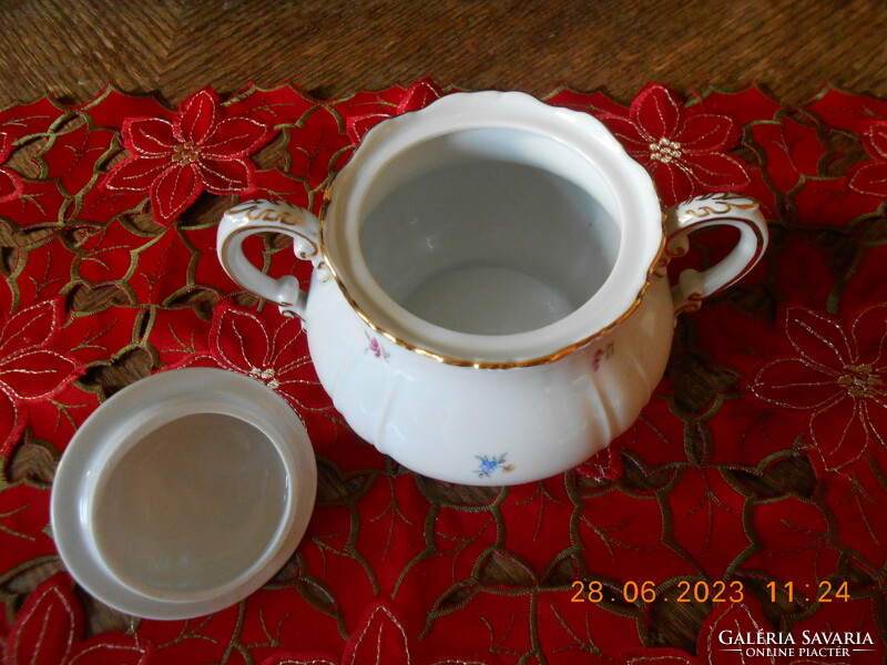 Zsolnay apróvirág mintás cukortartó, teás készlethez