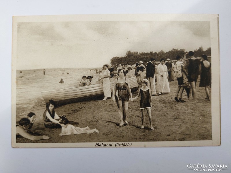 Old postcard Balaton spa life
