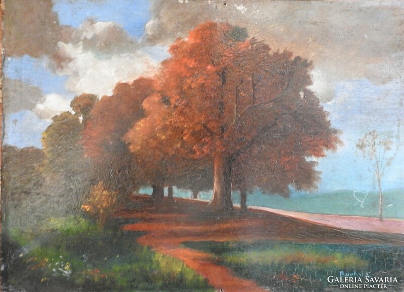 Unknown artist - autumn landscape - oil painting