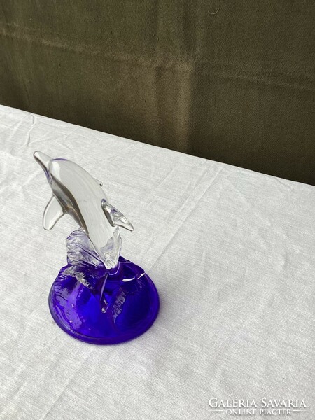 Dolphin glass sculpture.