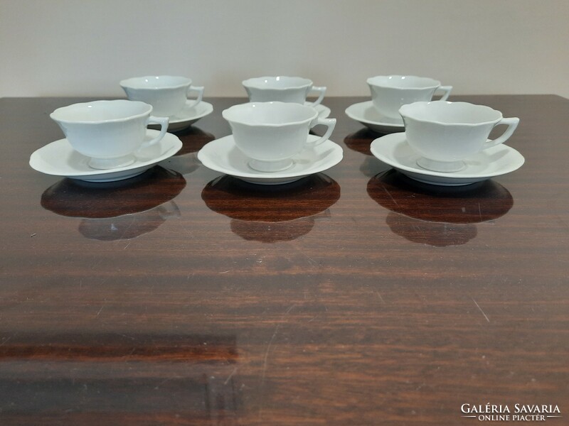 6 pcs white Herend porcelain coffee cup + saucer