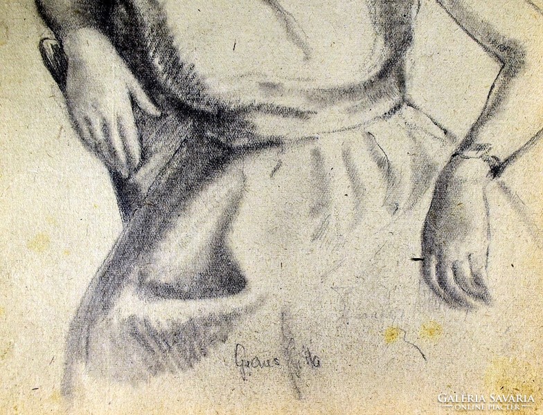 Gyenes gitta (1888 - 1960): portrait of a girl sitting on a chair
