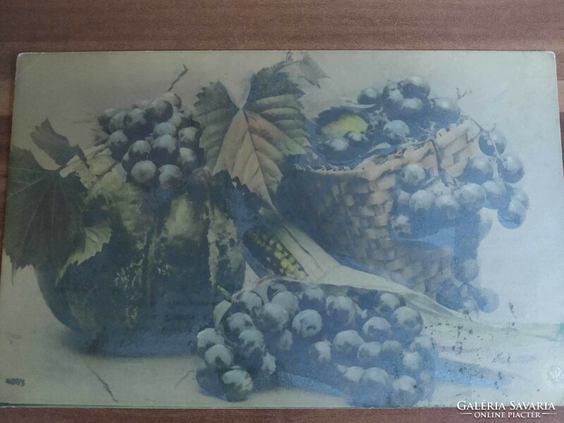 Old floral postcard, used