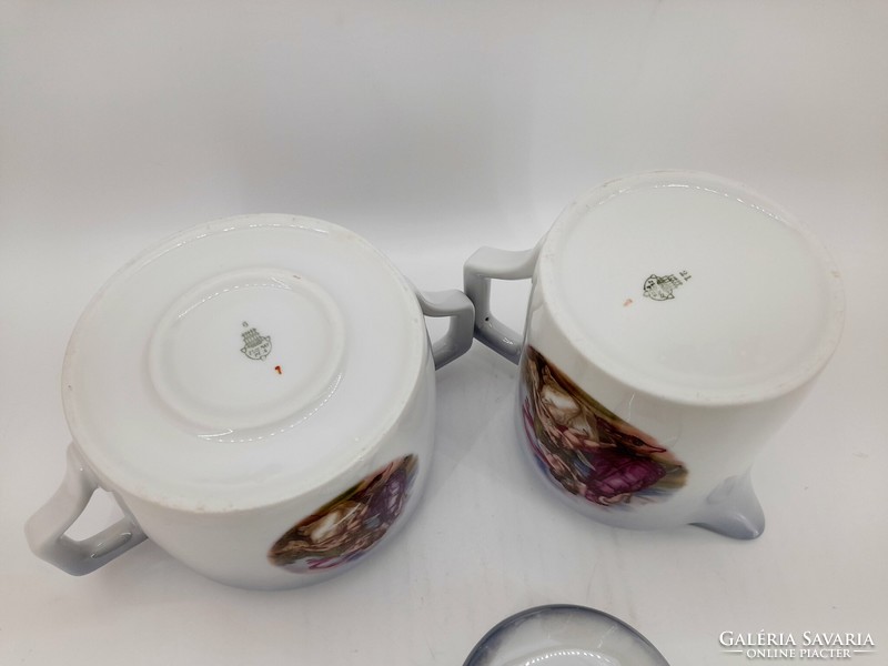 Zsolnay scenic, luster-glazed tea set for 4 people