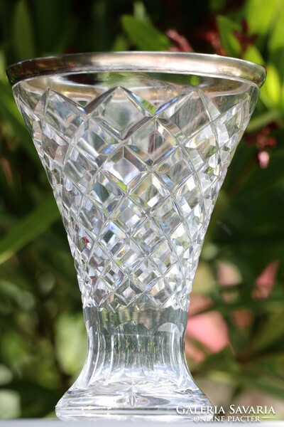 925 silver rimmed vase