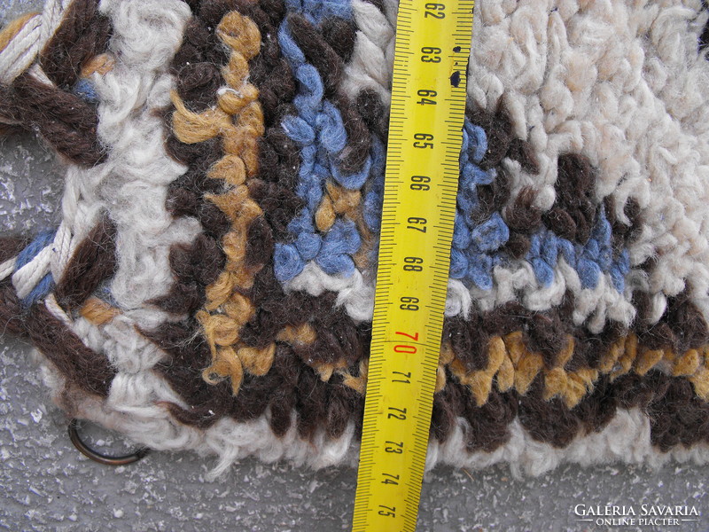 Retro gyapjú szőnyeg kézi 174 x 77 cm nem molyos, nem lyukas