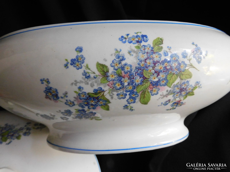 Old Kispest granite soup bowl with forget-me-not pattern