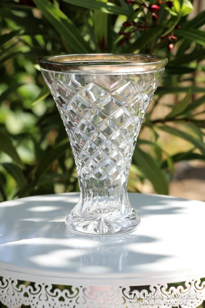 925 silver rimmed vase