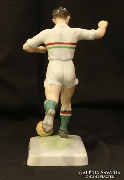 Painted soccer player statue - herend