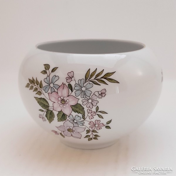 Zsolnay floral spherical pot, 13 cm