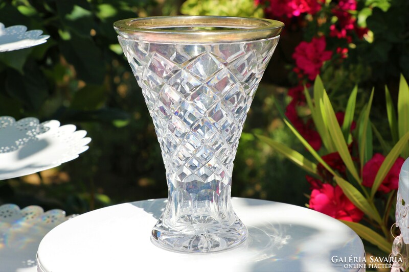925 silver rimmed vase