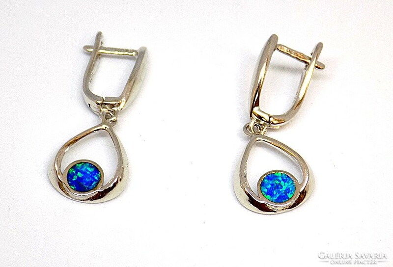 Opal stone silver earrings + pendant set (zal-ag113690 ag113691)