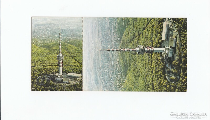 Pécs Tv kilátó és Eszpresszó képeslap és belépő  (sarok lyukasztva, hátulja írott)