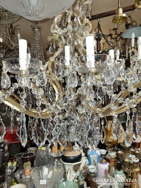 Old renovated large Maria Theresa crystal chandelier