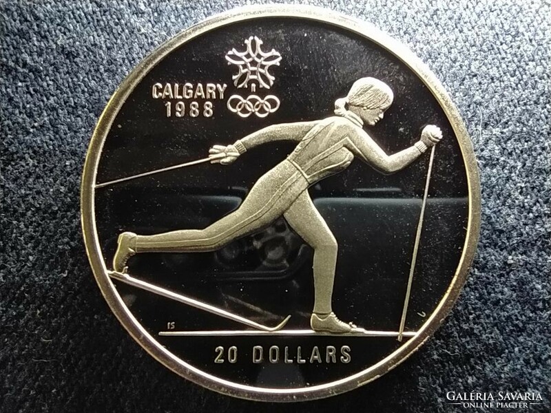 Kanada Téli olimpia Calgary sífutás .925 ezüst 20 Dollár 1986 PP (id62232)