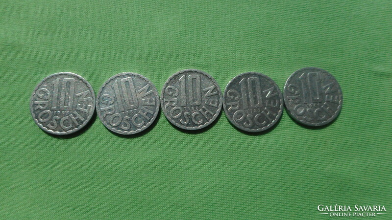 Austria 10 groschen coins