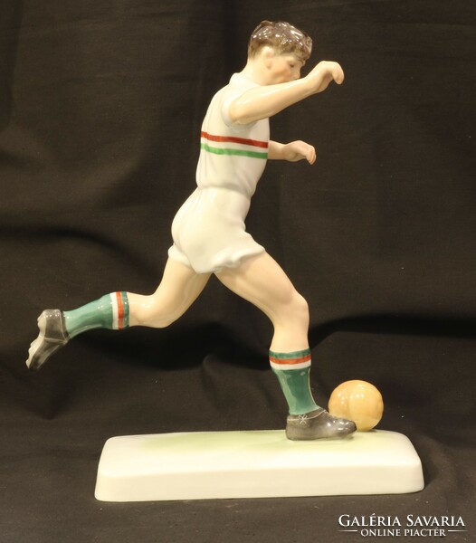 Painted soccer player statue - herend