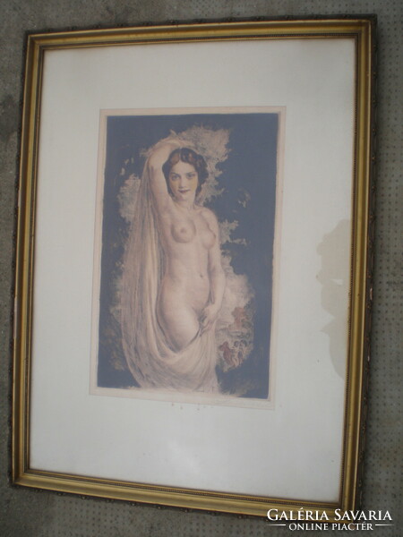 Prihoda, nude, sign, large colored etching