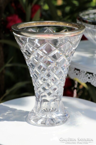 925 silver rimmed vase
