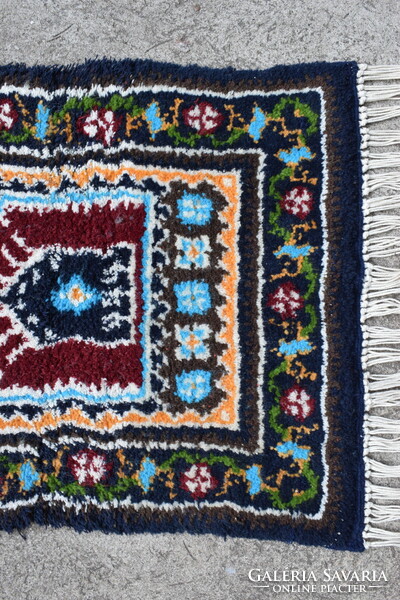 Prayer rug, wall decoration, hand-knotted rug 65 x 37 cm + 20 cm fringe