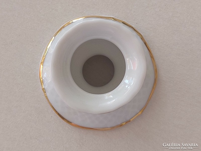 Hollóházi porcelán kis gyertyatartó