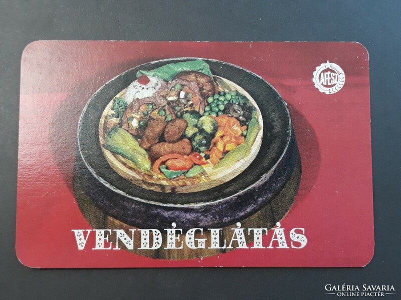 Card calendar 1982 - catering label retro, old pocket calendar