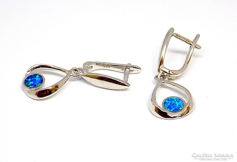 Opal stone silver earrings + pendant set (zal-ag113690 ag113691)