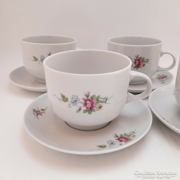 Alföldi floral teacups with bottoms, 4 in one