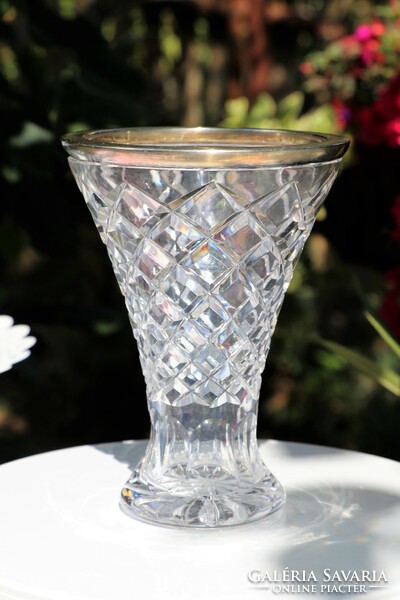 925 silver rimmed vase