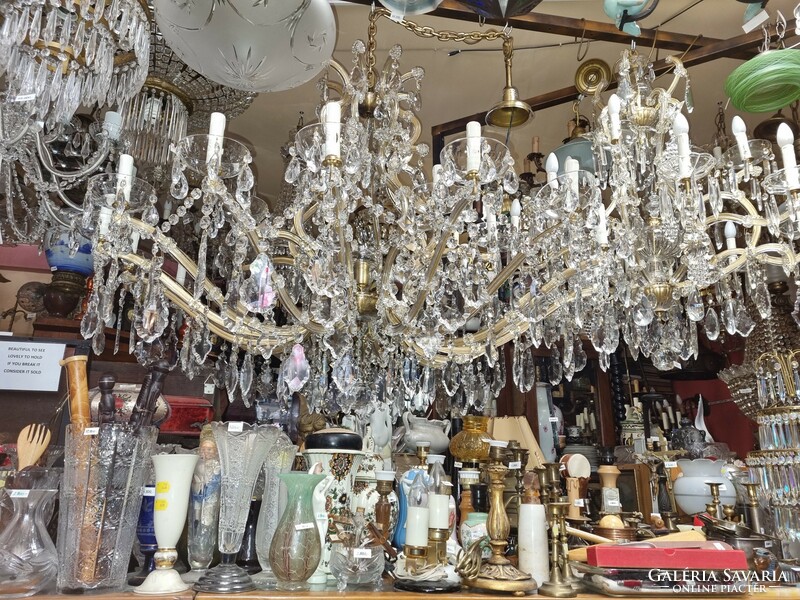 Old renovated large Maria Theresa crystal chandelier