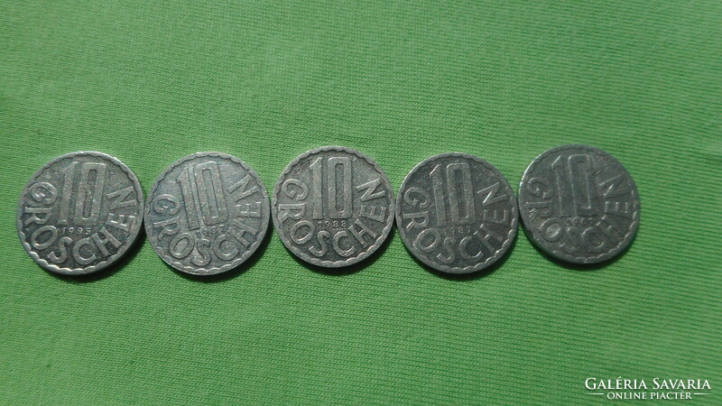 Ausztria 10 groschen érmék