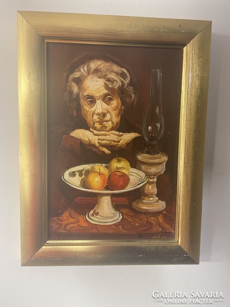 Gábor Urban: grandmother, oil painting