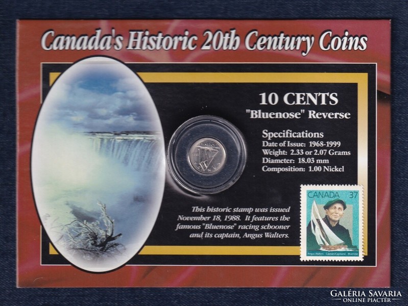 20th Century History of Canada bluenose 10 cents 1995 + bluenose stamp 1988 set (id48155)