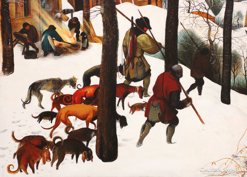 Pieter Brueghel- Hazatérés a vadászatról; másolat