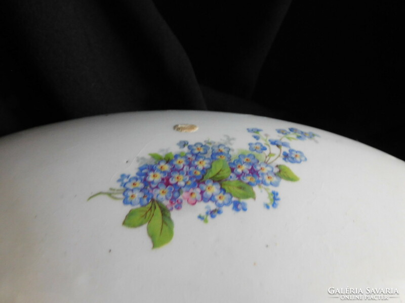 Old Kispest granite soup bowl with forget-me-not pattern