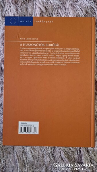 Kiss J. László: A huszonötök Európái egyetemi tankönyv (Osiris, 2005.)