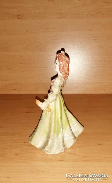 Hölgy piperetükörrel só szobor figura 14,5 cm magas