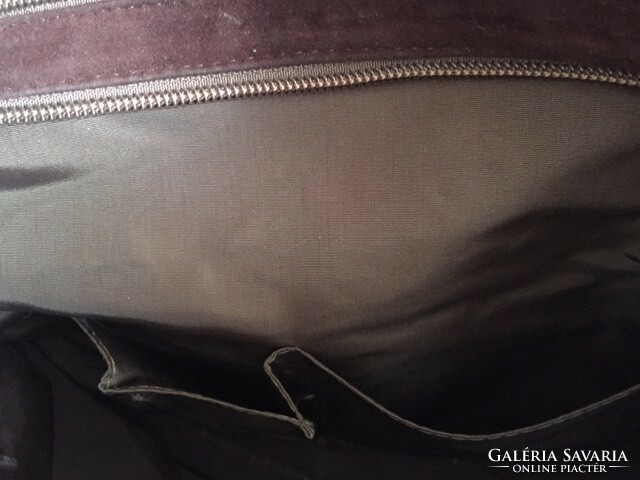 Fine suede cocoa brown leather bag, transferable, nice condition, size A4