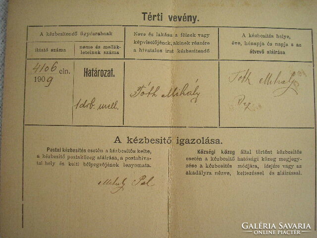 Antik Hódmezővásárhely 1913  Kunszentmárton  bélyegző  hivatalos kézbesítő  irat egyben eladóak