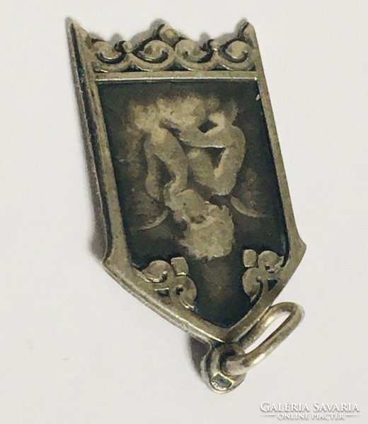 Antique silver angel pendant 