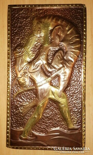 Copper wall picture with a mythological scene 23.5*43.5 cm