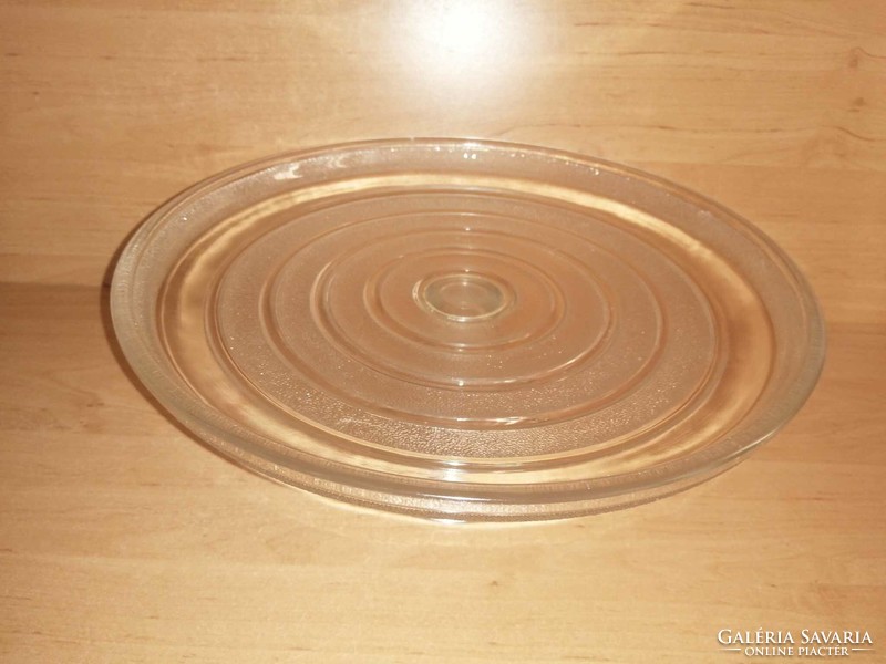 Talpas üveg tortatál sütemény kínáló asztalközép - átm. 30,5 cm (b)