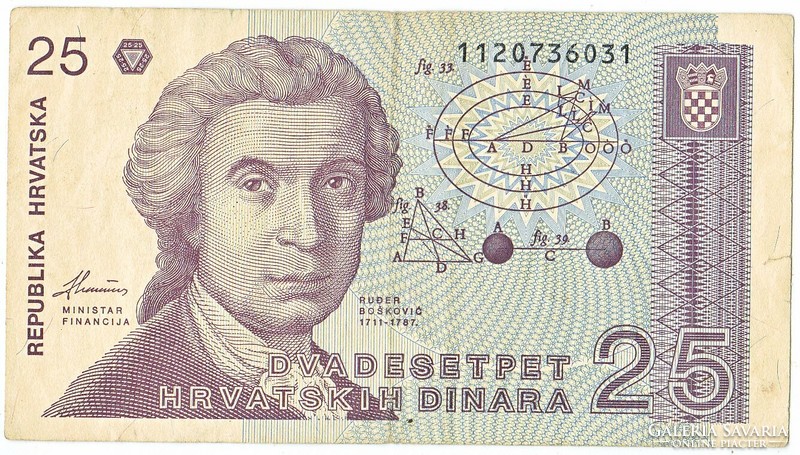 Croatia 25 dinars 1991 fa