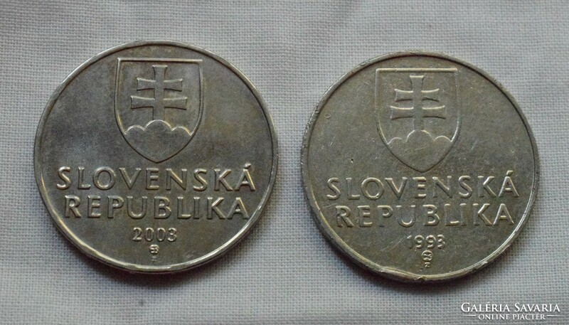 2 Korona Szlovákia , 2003 , 1993 , 2db. , pénz , érme