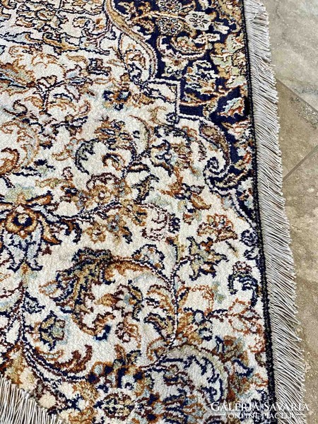 Design cashmere silk carpet white 250x150 cm