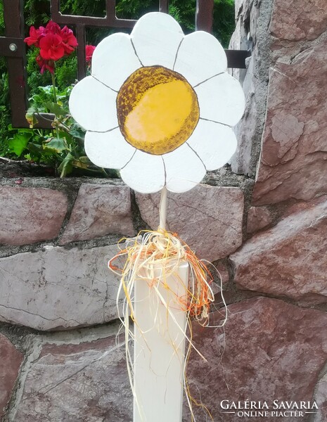 Made of wood, 80 cm high, daisy flower, wonderful garden / room decoration
