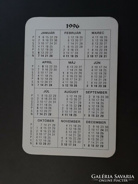 Card calendar 1996 - fima möbel label retro, old pocket calendar